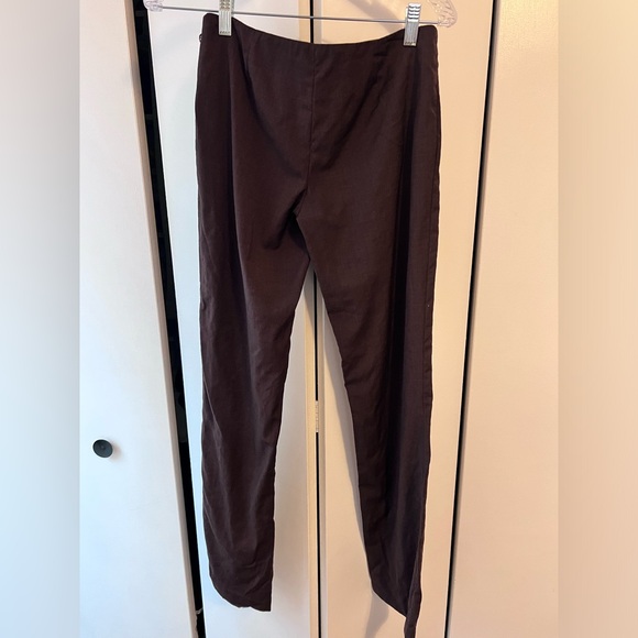 Tory Burch Chocolate brown side zipper flat front pant. - Picture 4 of 4